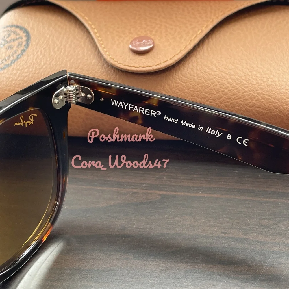 Ray Ban Wayfarer Tortoise Brown RB2140 Unisex 50 / 54 New - Picture 10 of 16